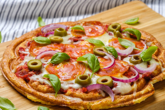 Keto chaffle pizza